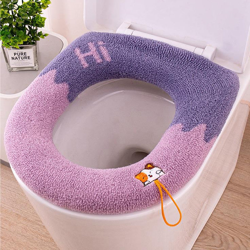 Wasbare Universele Zachte Warme Gebreide Toiletbrilhoes met Handvat