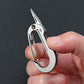 Multifunctionele titanium sleutelhanger-karabijnhaak met zakmes