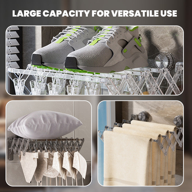 20-Clip Foldable Suction Cup Drying Racks