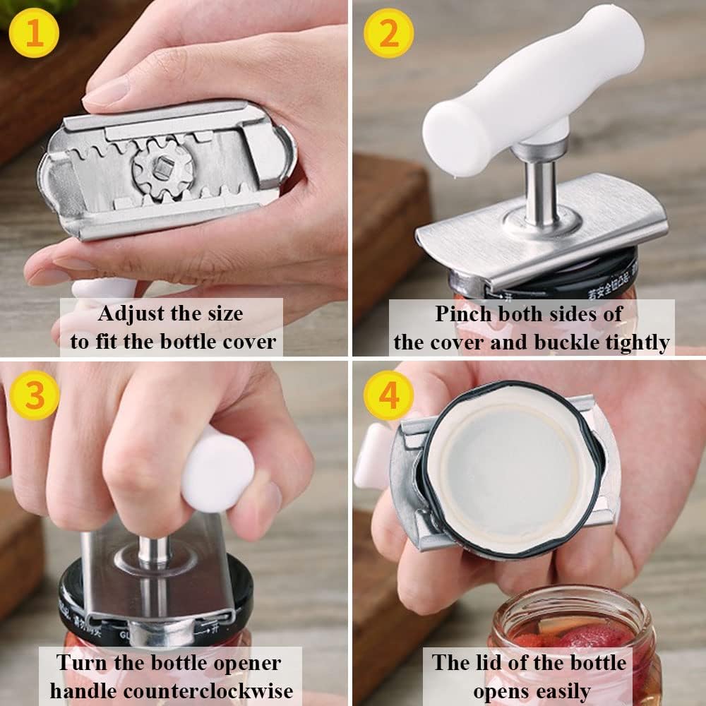 🔥Clearance Sale🔥Effortless Arthritis Jar Opener🔥（Koop er 2 en krijg er 1 gratis）Simple Verstelbare Roestvrijstalen Flesopener