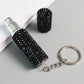 Parfum spray fles met strass steentjes en sleutelhanger