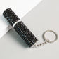 Parfum spray fles met strass steentjes en sleutelhanger
