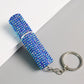 Parfum spray fles met strass steentjes en sleutelhanger