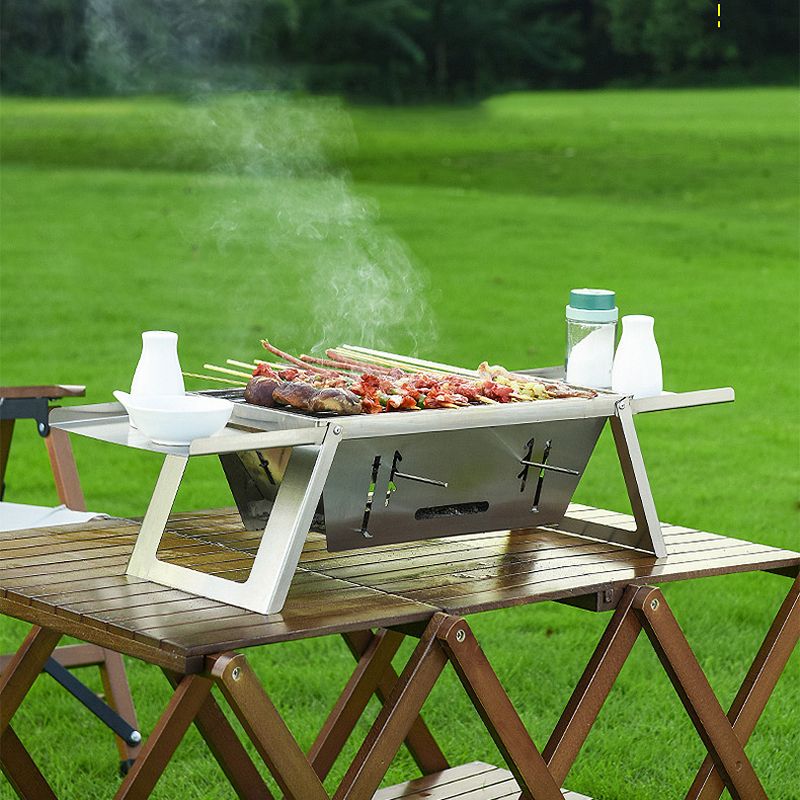 Opvouwbare buitenbarbecue van roestvrij staal