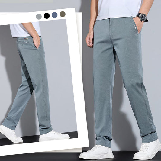 Heren casual broek met rechte pijpen en zakken