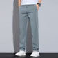 Heren casual broek met rechte pijpen en zakken