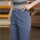 Heren casual broek met rechte pijpen en zakken