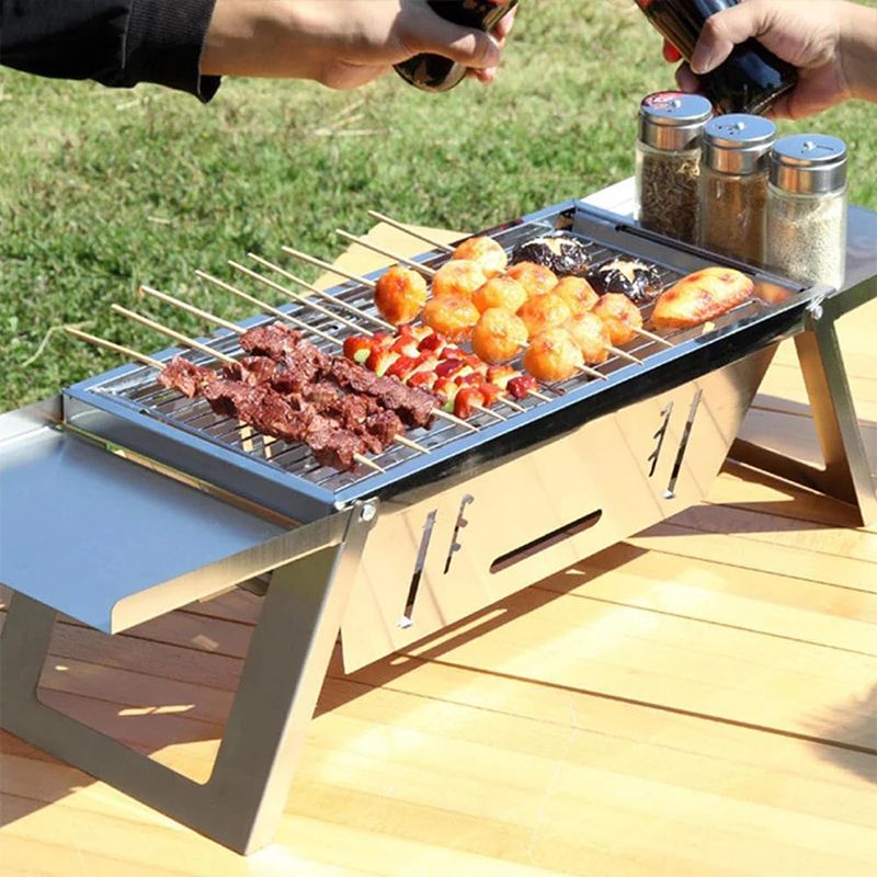Opvouwbare buitenbarbecue van roestvrij staal