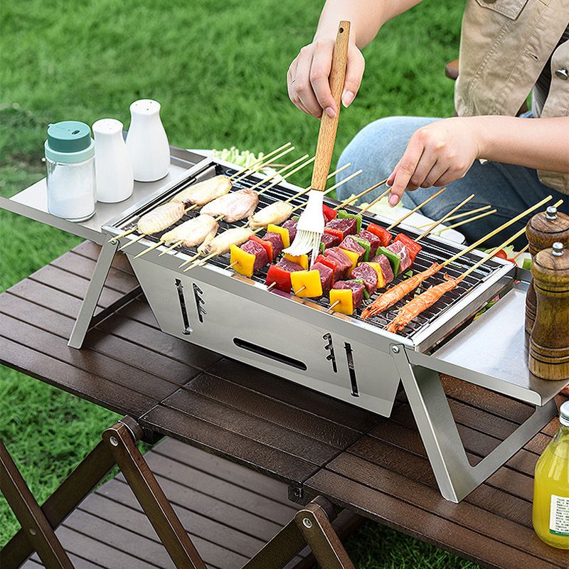 Opvouwbare buitenbarbecue van roestvrij staal