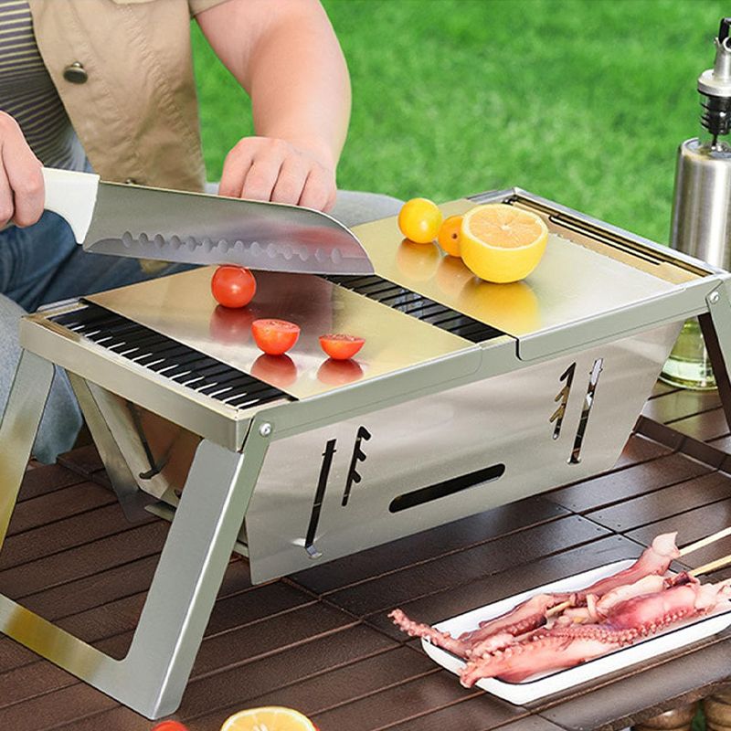 Opvouwbare buitenbarbecue van roestvrij staal