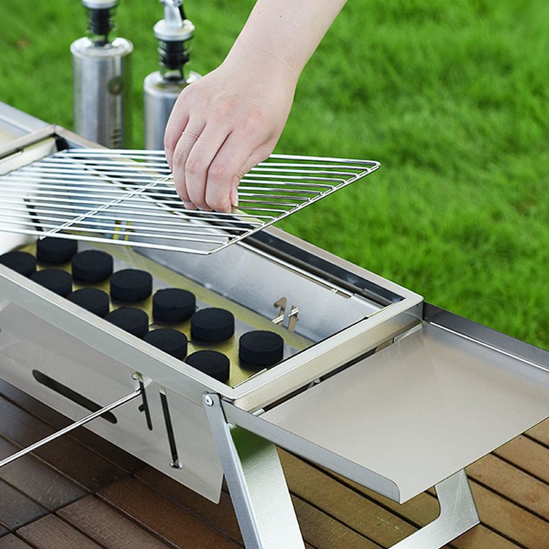 Opvouwbare buitenbarbecue van roestvrij staal