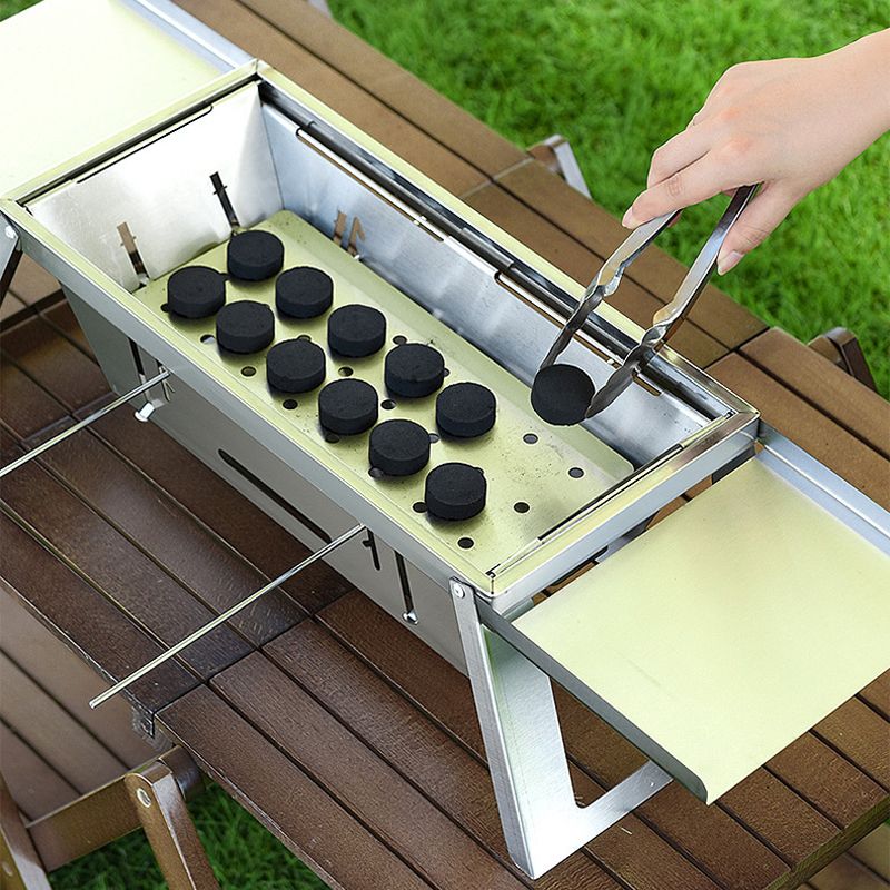 Opvouwbare buitenbarbecue van roestvrij staal