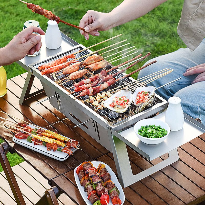 Opvouwbare buitenbarbecue van roestvrij staal