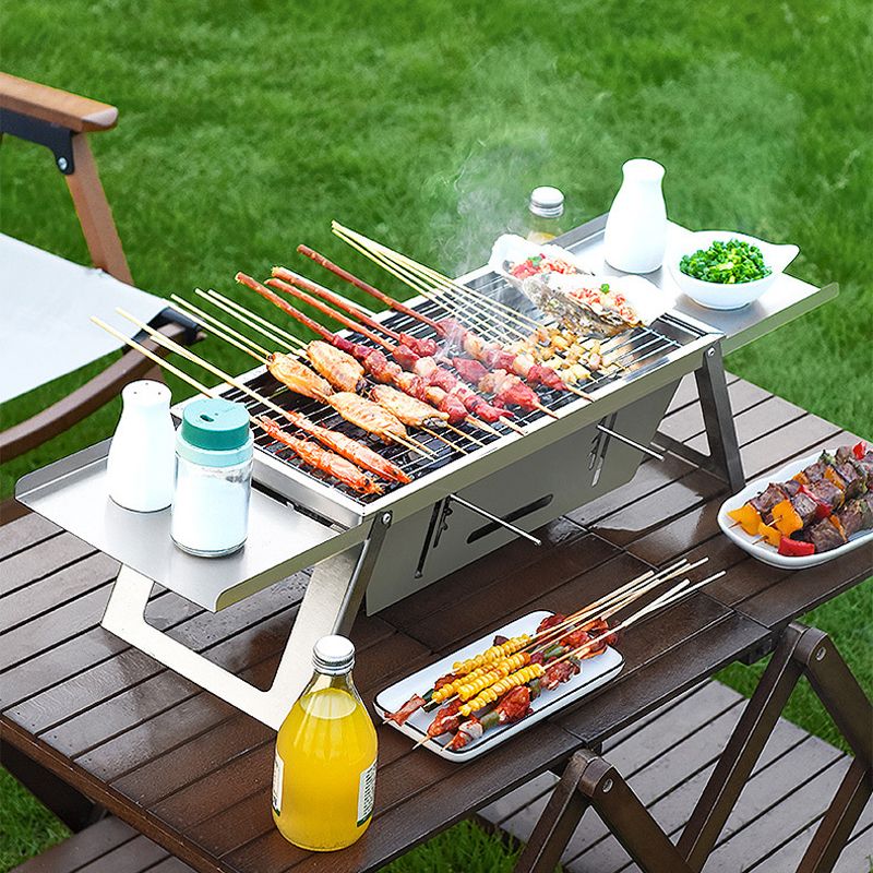 Opvouwbare buitenbarbecue van roestvrij staal