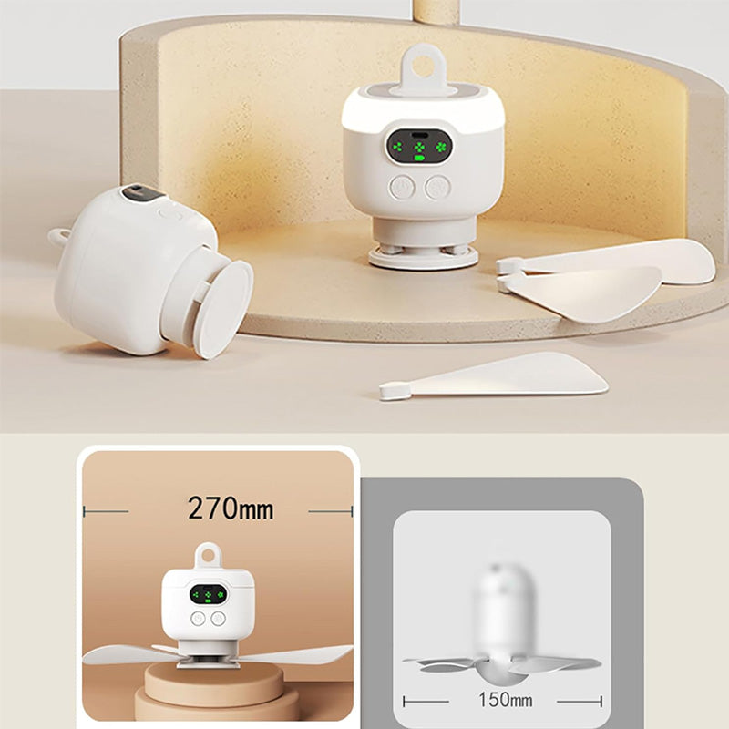 ⏳🔥TIJDELIJK 50% KORTING! 🌬️ Oplaadbare plafondventilator met LED-verlichting – Koel en helder, waar je ook bent ✨