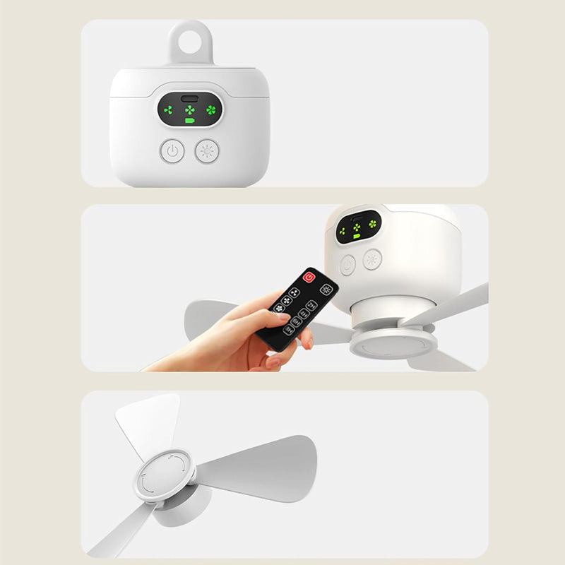 ⏳🔥TIJDELIJK 50% KORTING! 🌬️ Oplaadbare plafondventilator met LED-verlichting – Koel en helder, waar je ook bent ✨