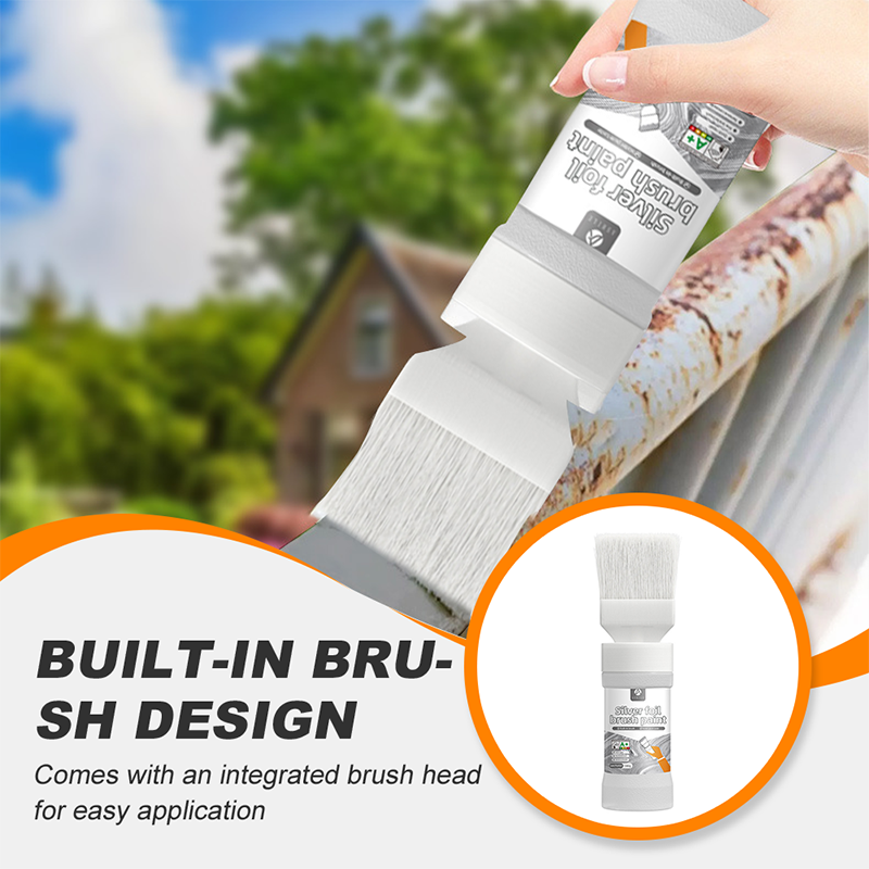 ✨Nieuw Binnen✨Watergedragen Metallic Zilverkleurige Verf met Ingebouwde Kwast（50% KORTING）