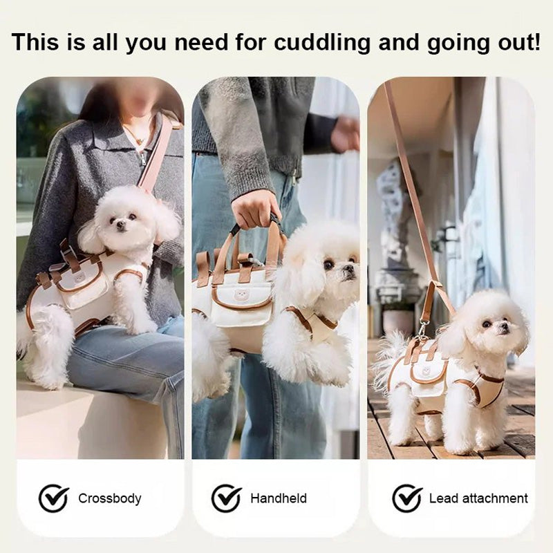 ✨ Alsof je je huisdier een comfortabele knuffel geeft! Deze ademende drager met gewatteerde band zit stevig, laat je handen vrij en gaat overal mee. 50% KORTING!