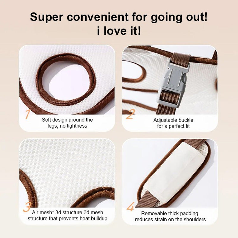 ✨ Alsof je je huisdier een comfortabele knuffel geeft! Deze ademende drager met gewatteerde band zit stevig, laat je handen vrij en gaat overal mee. 50% KORTING!