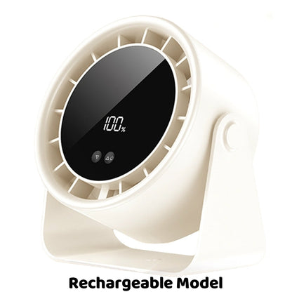Mini Stille Bureauventilator met 100 Snelheden + Digitaal Display