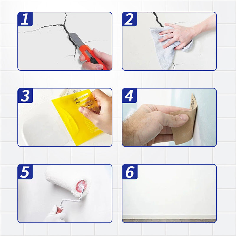 Elastische en scheurvaste reparatiepasta voor muren