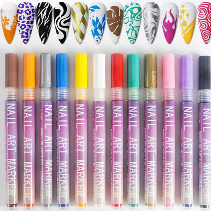 🌈🎁Hete verkoop 49% KORTING⏳🎨12 kleuren Nail Art Pens Set💅