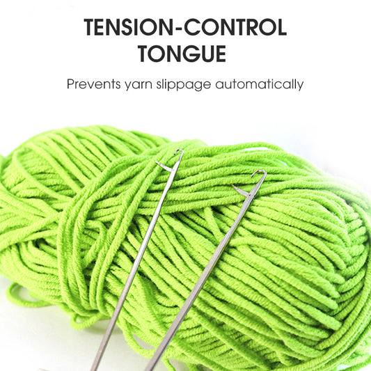 Haaknaalden met tong voor truien