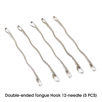 Haaknaalden met tong voor truien