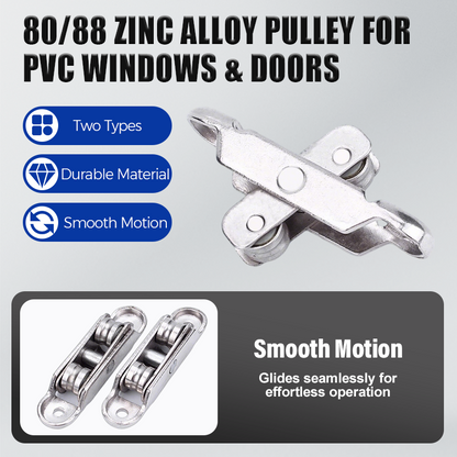 🔩80/88 Zinklegering katrol voor PVC ramen en deuren🪟