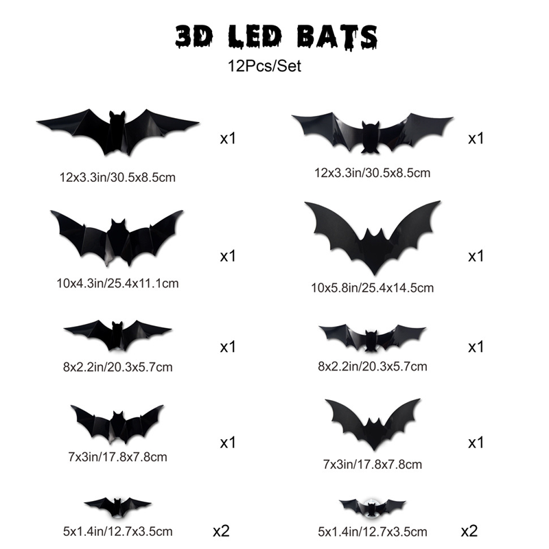 🦇 Halloween 3D vleermuis LED-wandlamp decoratie