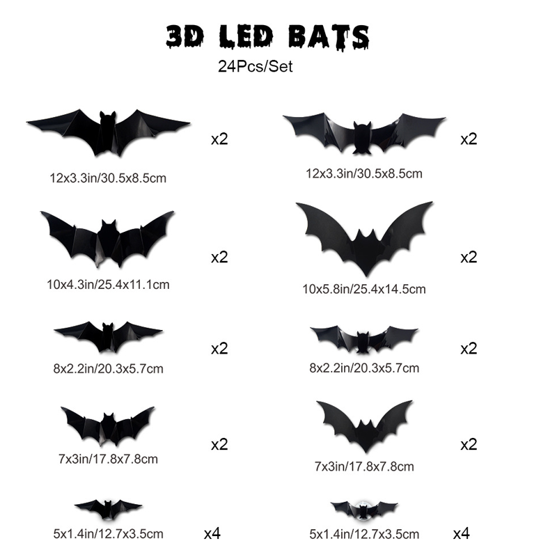 🦇 Halloween 3D vleermuis LED-wandlamp decoratie