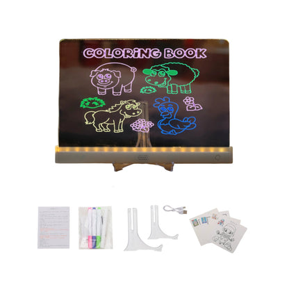 ✨ Kinderen LED Glow Tekenbord DIY Set – Magisch Voor Creatief Speelplezier, Oogvriendelijk & Draagbaar!