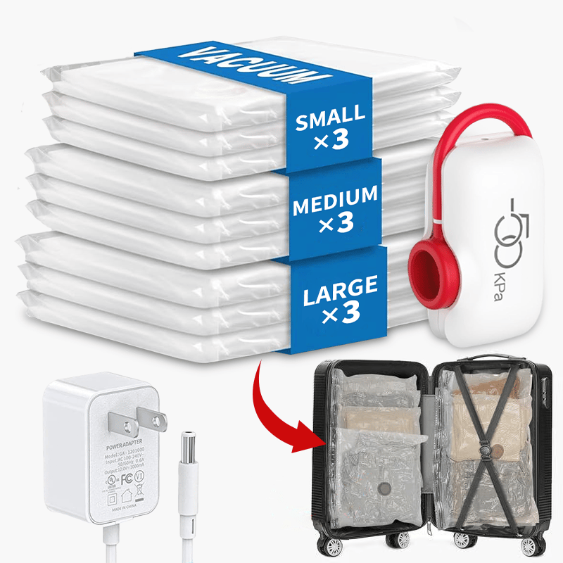 ✨️BEPERKTE UITVERKOOP 50% KORTING✨️9-pack lichtgewicht reistassen met USB-elektrische pomp
