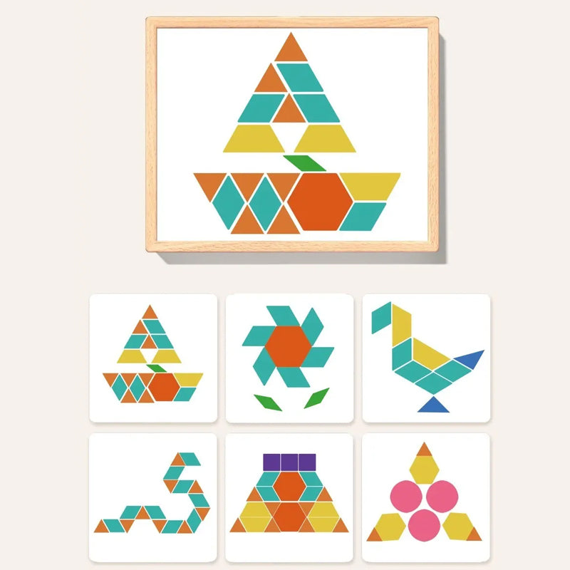 🎁Vroege kerstuitverkoop 56% KORTING🔥Houten magnetische patroonblokkenpuzzel set🧩