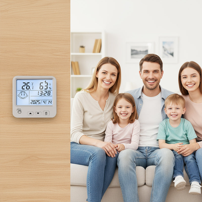 Slimme digitale bureaubladhygrometer-thermometer