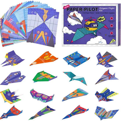 ✈️ ✨ Creatieve DIY-papieren vliegtuigjeset – Bouw en laat 10 modellen vliegen, educatief STEM-speelgoed voor kinderen van 6-12 jaar 🧠