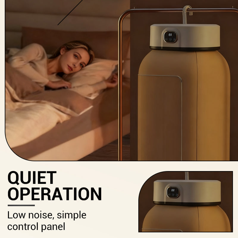 📦☀️ Draagbare Opvouwbare Mini Droger – 360° Hete Lucht Drogen, Grote Capaciteit & Reinigende Kracht（Perfect voor Reizen & Appartementen!）