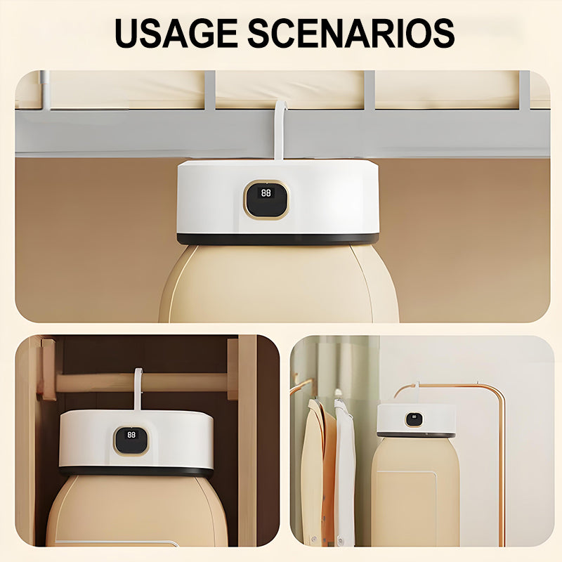 📦☀️ Draagbare Opvouwbare Mini Droger – 360° Hete Lucht Drogen, Grote Capaciteit & Reinigende Kracht（Perfect voor Reizen & Appartementen!）