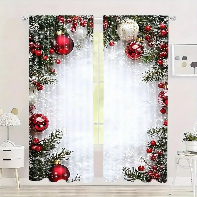Kerstmis-raamgordijnen 2-delige set voor de woondecoratie