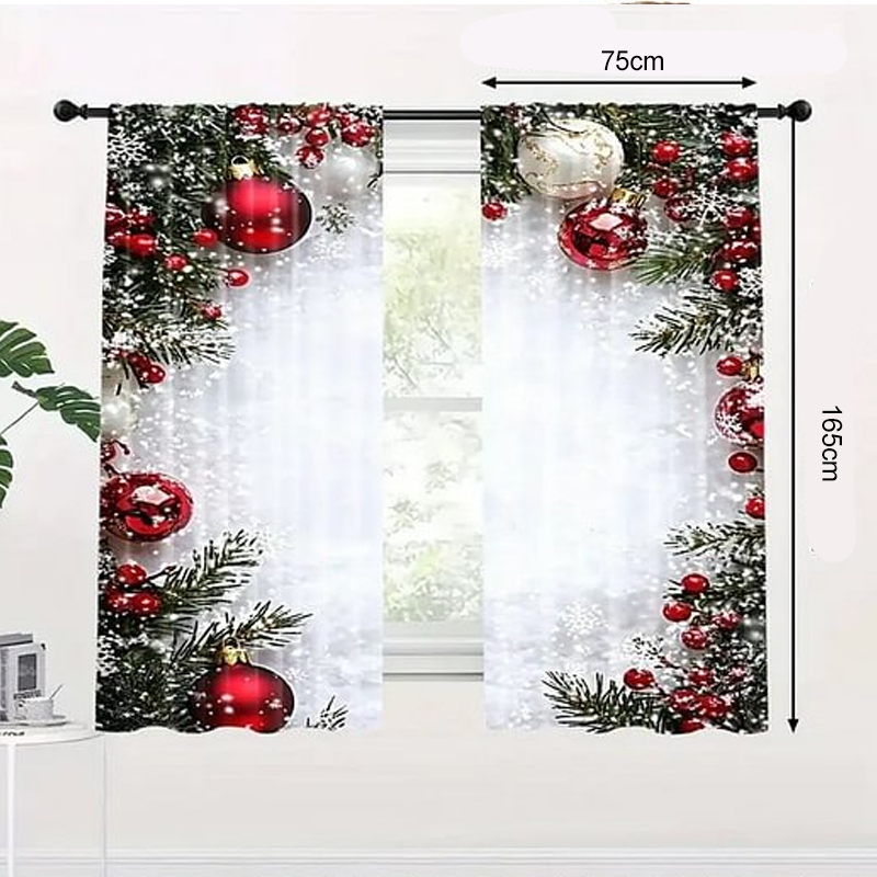 Kerstmis-raamgordijnen 2-delige set voor de woondecoratie
