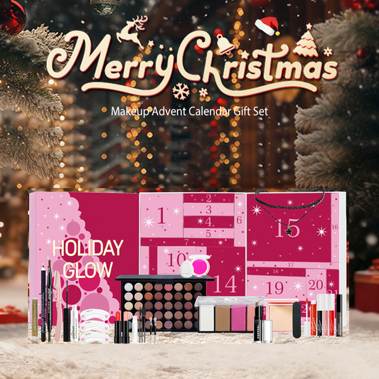 🎁💄 Make-up Adventskalender Cadeauset – Alles-in-één Kit, 40-Kleuren Oogschaduw & Dagelijks Verrassing（Perfect Cadeau!）
