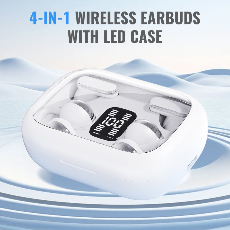 4-in-1 draadloze oordopjes met LED-hoesje