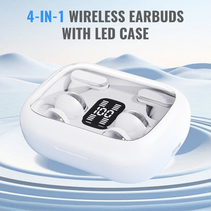 4-in-1 draadloze oordopjes met LED-hoesje