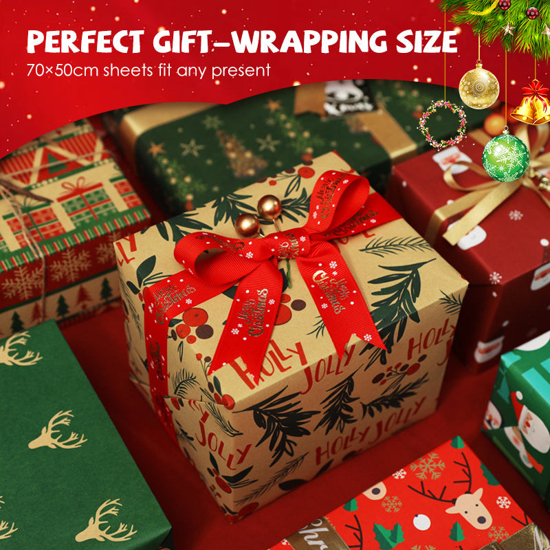 Vintage Kerst Kraftpapier voor Cadeaus & Knutselwerk