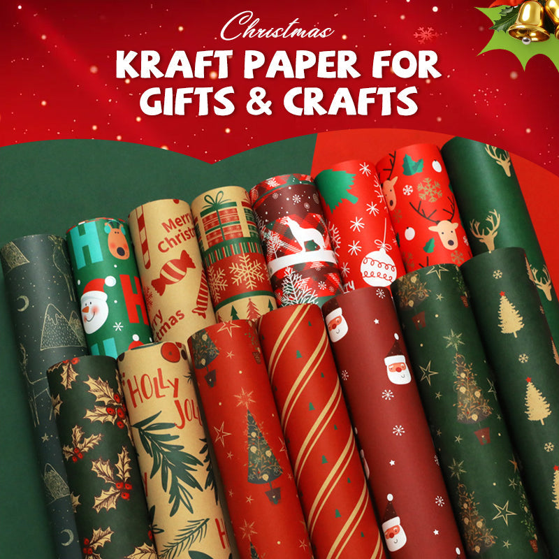 Vintage Kerst Kraftpapier voor Cadeaus & Knutselwerk