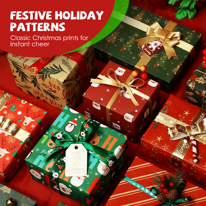 Vintage Kerst Kraftpapier voor Cadeaus & Knutselwerk