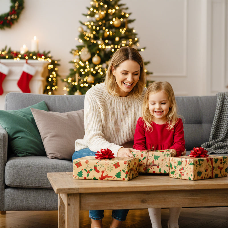 Vintage Kerst Kraftpapier voor Cadeaus & Knutselwerk
