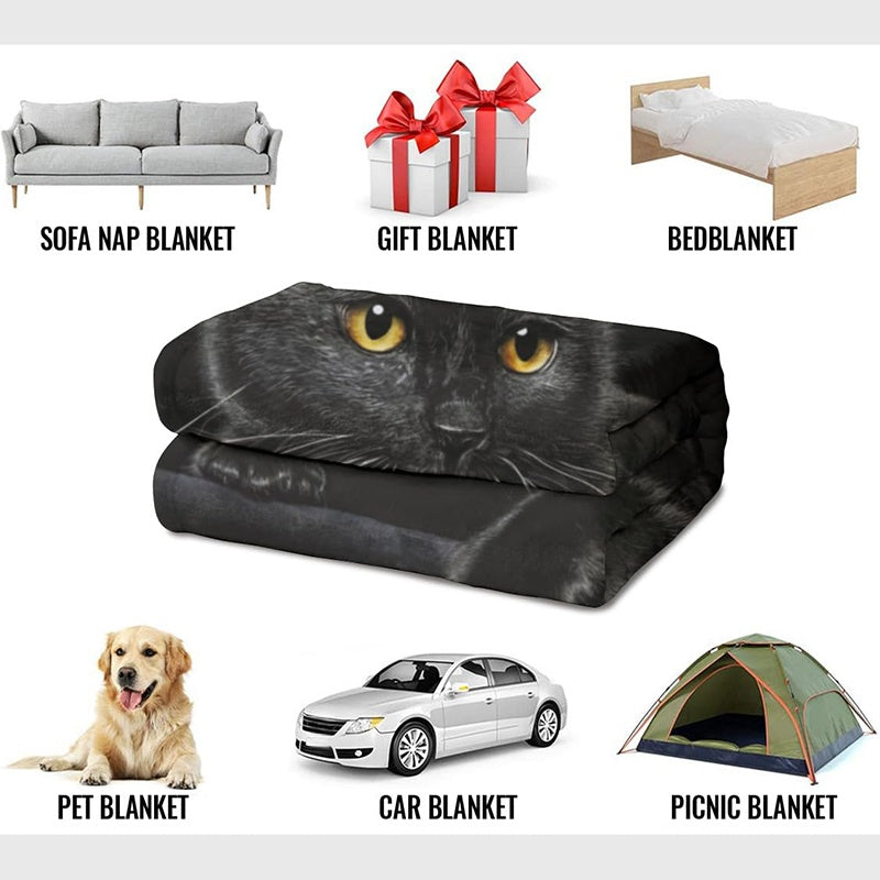 🐱 NU 50% KORTING! ✨ Black Cat All Season Deken - Ultrazacht en comfortabel, ideaal voor op de bank en om te ontspannen 🛋️✨