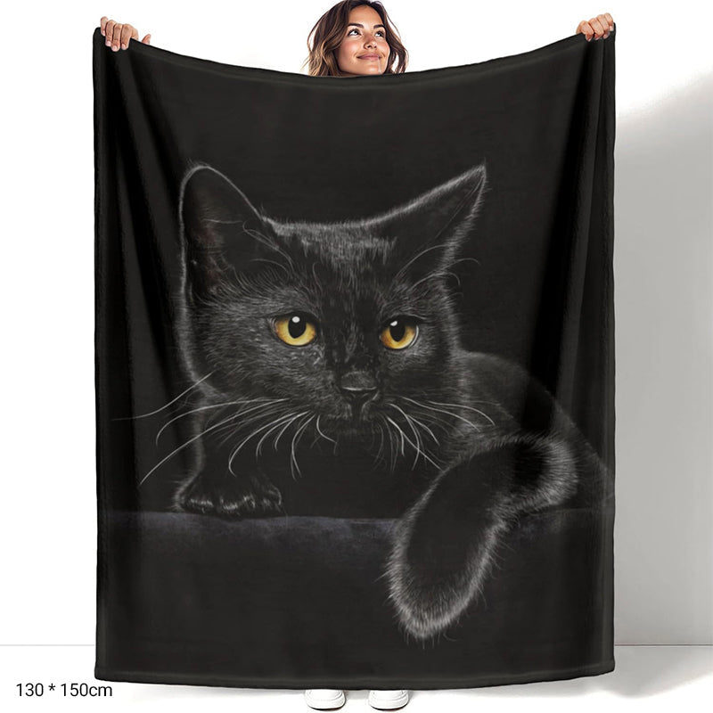 🐱 NU 50% KORTING! ✨ Black Cat All Season Deken - Ultrazacht en comfortabel, ideaal voor op de bank en om te ontspannen 🛋️✨