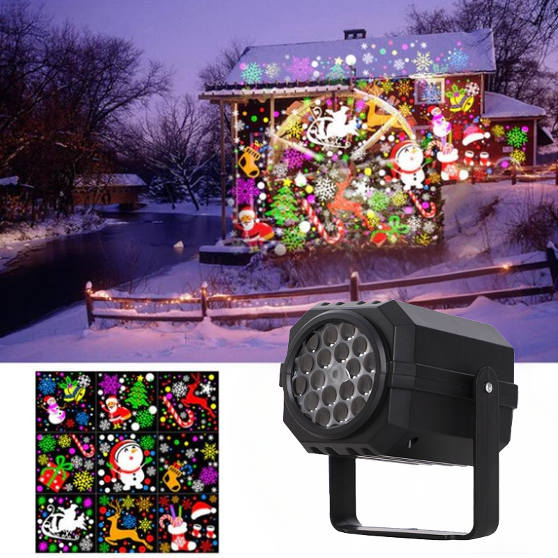 🎅50% KORTING! Roterende LED-Kerstpatroonprojectorlamp – 16 Feestelijke Patronen & Dynamisch Effect 🎄✨